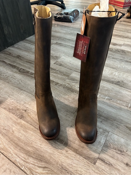 Justin Boots Shoes - Justin Boots Dark Brown Tall Leather Riding Boots never worn.